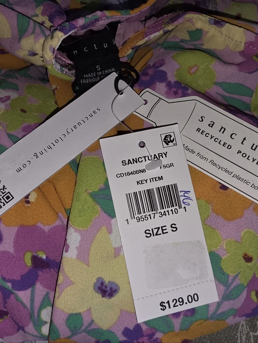 Sanctuary Floral Two Piece Set Purple Orange Green Floral #DR4 - Picture 4 of 11